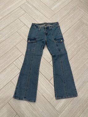 wild fable Dark Blue Cargo Flare Jeans